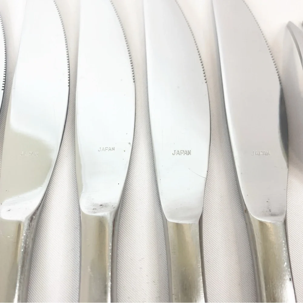 Pyramid Mix Lot 9 Replacement Flatware Wood Handles Japan Vintage Stainless MCM